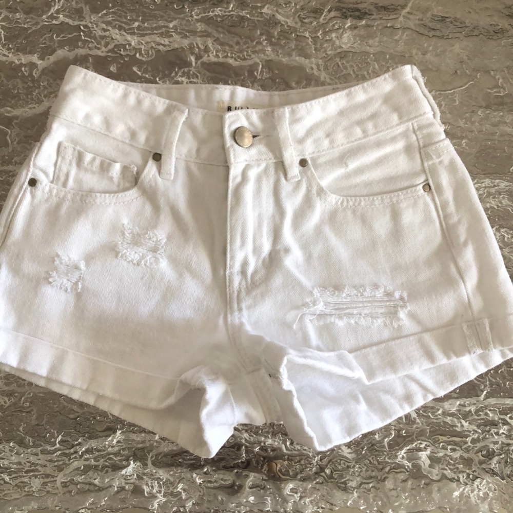 White denim shorts